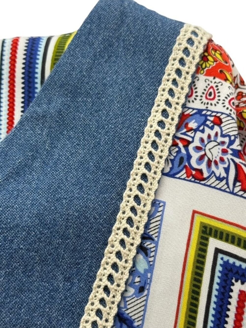 The Vermont Country Store Women's Patchwork Dress Multicolor Pockets Boho Size M - Picture 8 of 11